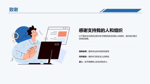 蓝色简约现代扬州大学毕业答辩PPT模板