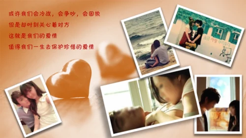 玫瑰花瓣婚恋生日爱情表白情人节相册通用PPT模板