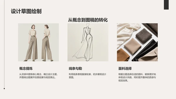 灰色简约风从灵感到成衣PPT模板