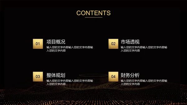 黑金奢华创业计划书通用PPT模板