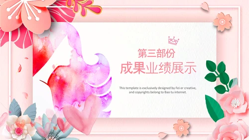 唯美女性三八节花朵妇联妇女节女王节女神节关爱女性PPT