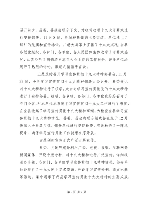 学习宣传贯彻党的十九大精神情况报告.docx