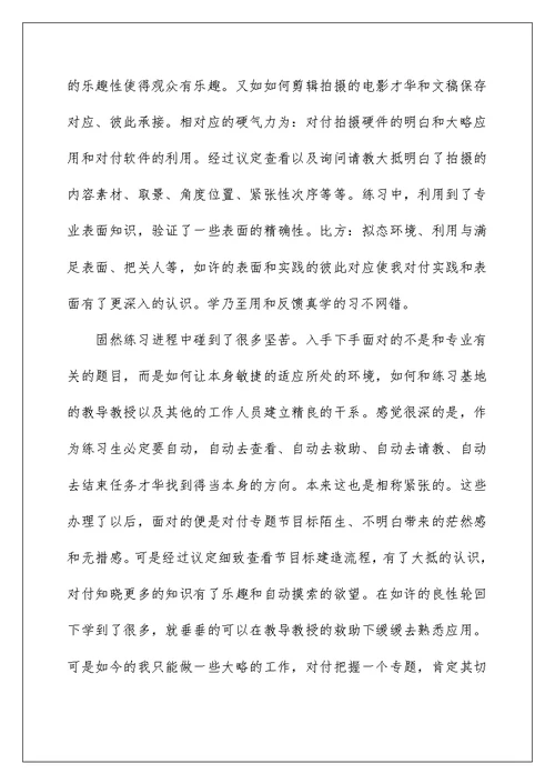2022电视台的实习报告4篇