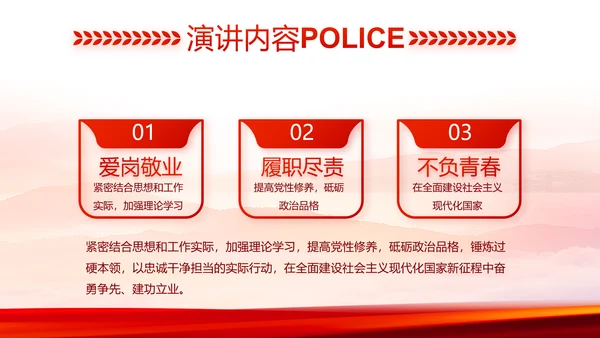 红色大气公安民警工作总结动态PPT