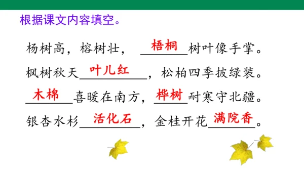 部编版语文二年级上册第二单元复习课件
