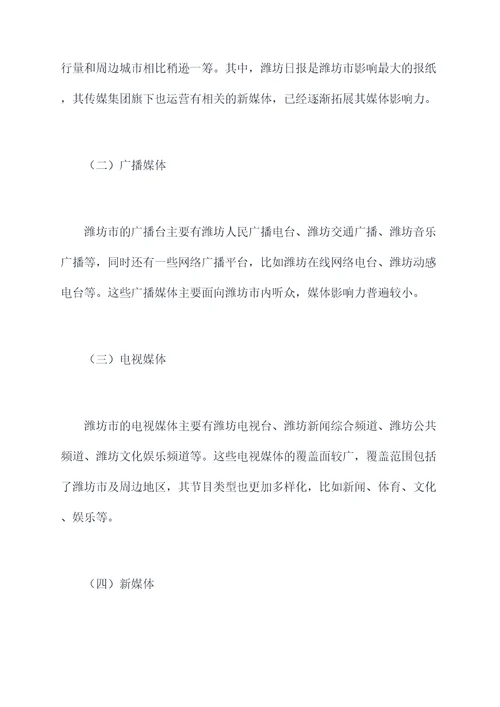 潍坊媒体调研报告