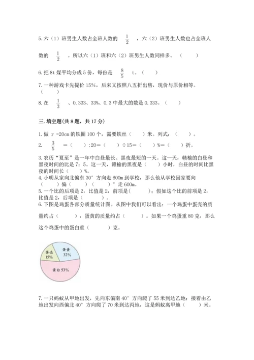 人教版数学六年级上册期末测试卷精品加答案.docx