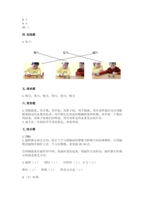 教科版二年级下册科学知识点期末测试卷及参考答案【预热题】.docx