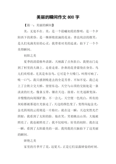 美丽的瞬间作文800字.docx