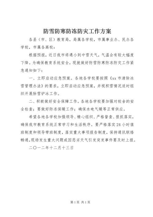 防雪防寒防冻防灾工作方案.docx