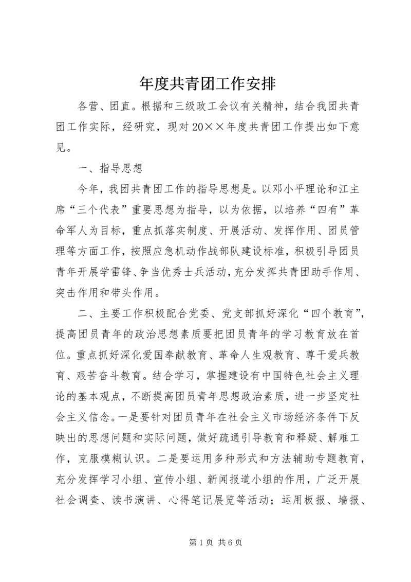 年度共青团工作安排.docx