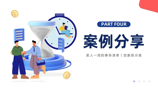 蓝色插画扁平商务时间管理PPT课件