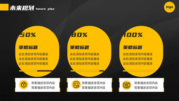 黄黑配色高端商业计划书通用PPT模板
