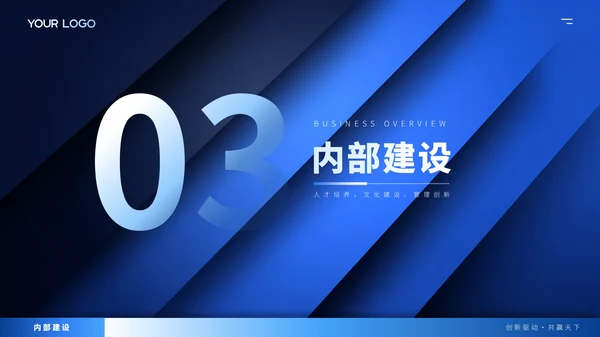 蓝色商务风年中述职汇报ppt模板