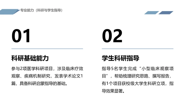 蓝色商务风临床医学专业大学生求职个人能力综合展示职业生涯规划通用PPT