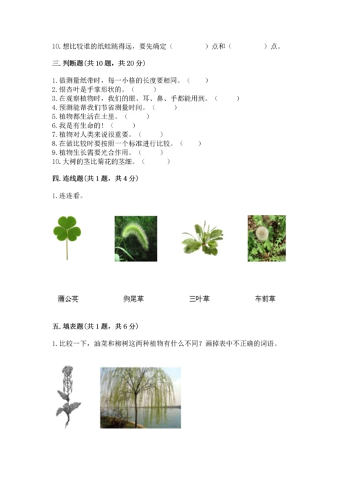 教科版一年级上册科学期末测试卷附参考答案（夺分金卷）.docx