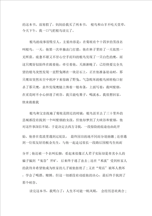 最新根鸟读书心得5篇精选范文