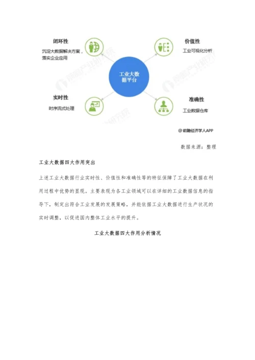 工业大数据行业分析工业4.0+智能制造推动发展-四大特征与作用突出.docx