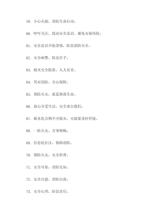 社区防火口号标语