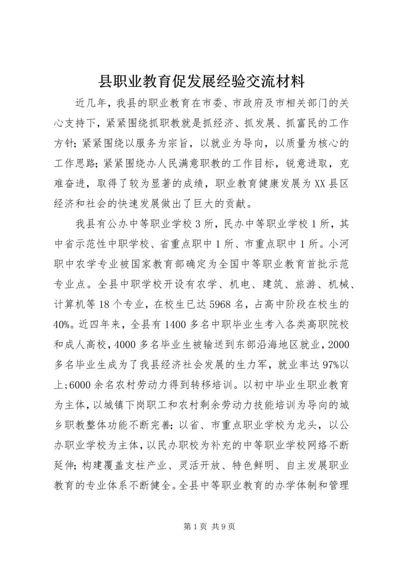 县职业教育促发展经验交流材料.docx