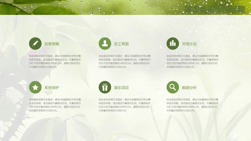 绿叶夏日雨季通用PPT模板