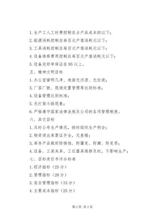 公司生产部长年度目标责任书.docx