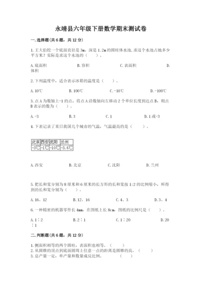 永靖县六年级下册数学期末测试卷（综合卷）.docx