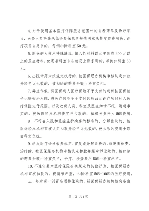 医保奖惩制度5则范文.docx