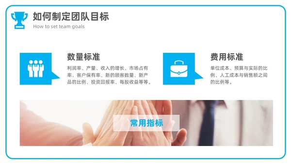 商务风简约团队目标团队管理企业培训通用PPT模板