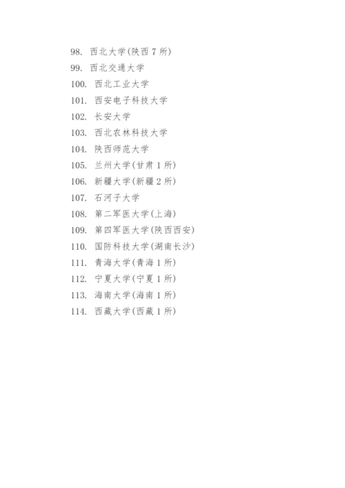 全国211大学和985大学名单.docx