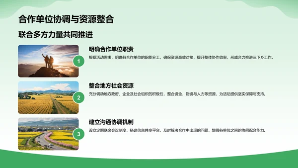 绿色商务风三下乡活动策划与实施方案PPT模板