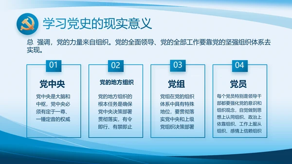 蓝色大气党建党支部年终工作总结PPT