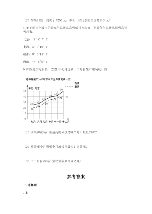 北师大版小学数学六年级下册期末检测试题带答案（最新）.docx