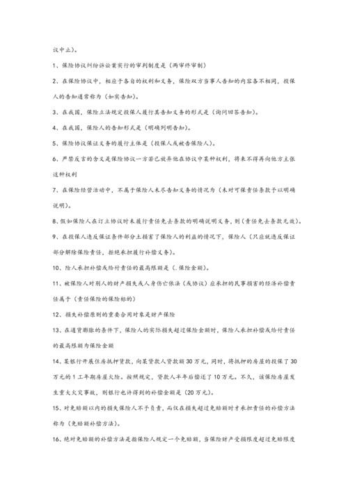 2023年保险基础知识要点.docx