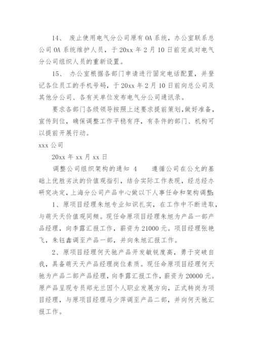 调整公司组织架构的通知.docx