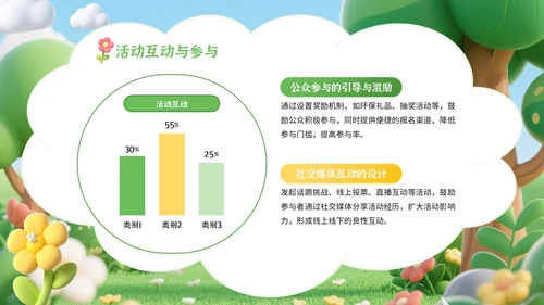黄绿色卡通风世界清洁地球日环保宣传活动PPT模板