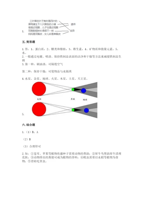 教科版科学六年级下册期末测试卷各版本.docx