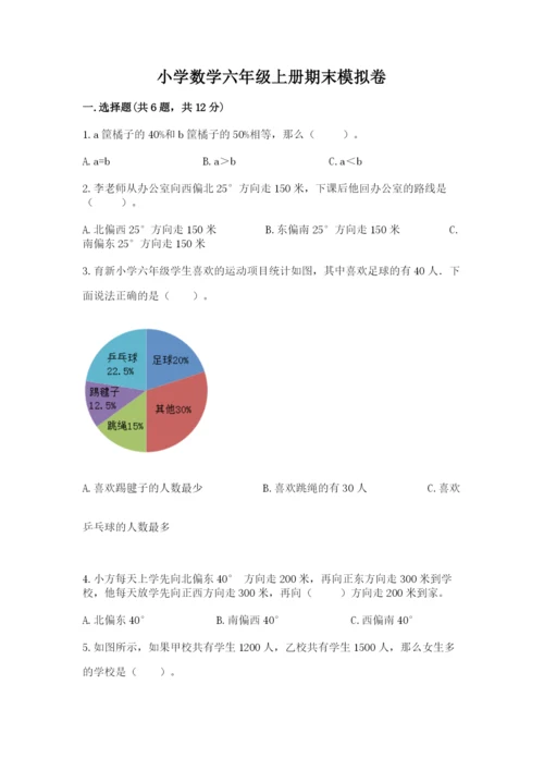 小学数学六年级上册期末模拟卷带答案（精练）.docx