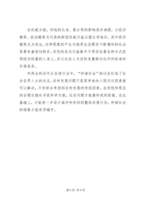 农民、农村发展与和谐社会建议.docx