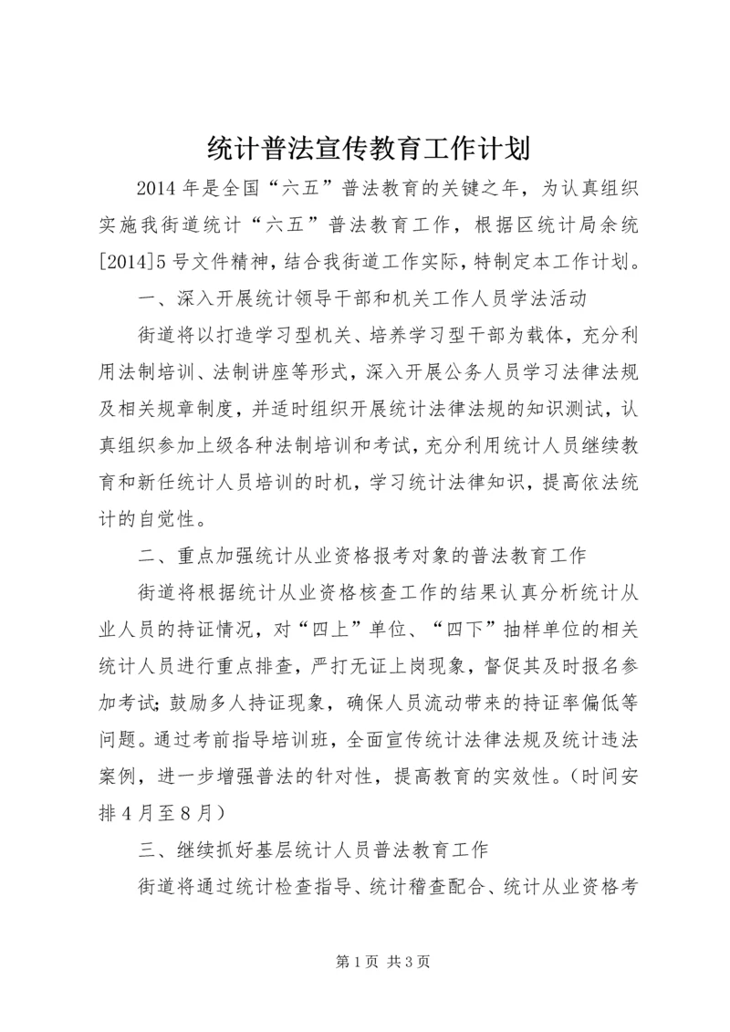 统计普法宣传教育工作计划 (2).docx