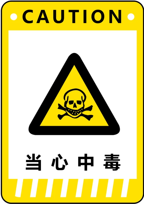 当心中毒警示标识(A4打印)