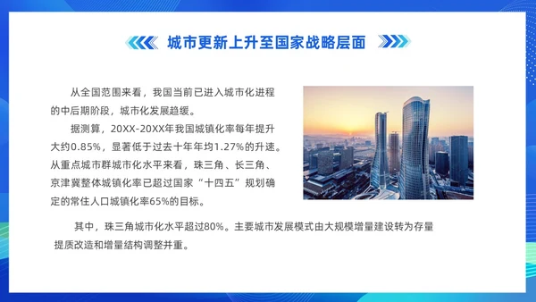 蓝色科技城市更新政策盘点分析城市更新城市规划PPT
