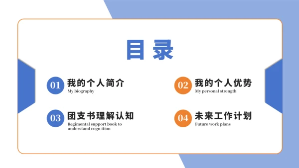蓝橙色简约风大学班长竞选PPT模板