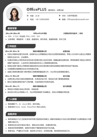 运营总监个人简历模板