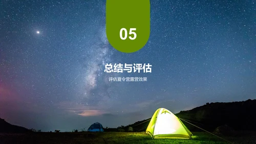 绿色现代商务露营地夏令营策划PPT模板