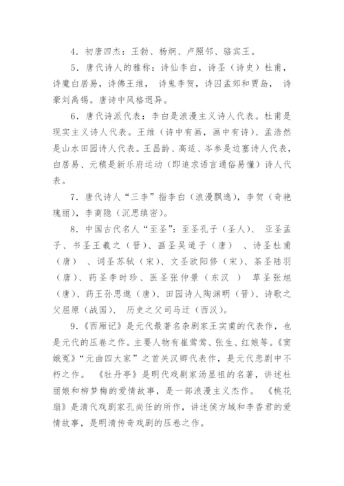 小学生应掌握的文学常识.docx