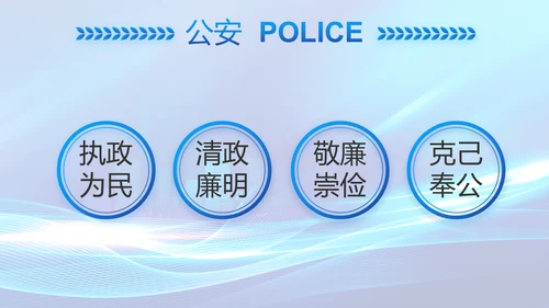 蓝色大气公安警察年终工作总结PPT