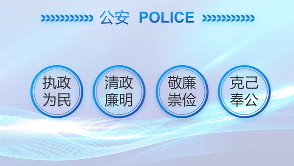 蓝色大气公安警察年终工作总结PPT