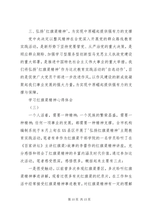 学习红旗渠精神心得体会编辑精选.docx