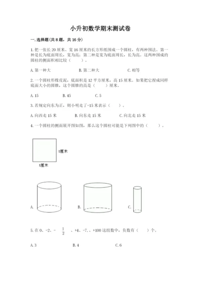 小升初数学期末测试卷附参考答案（培优a卷）.docx